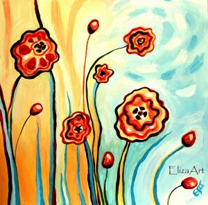 NEW Fun Floral Whimsical Paintings